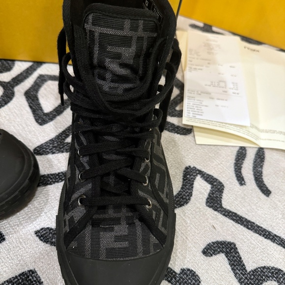 Fendi Domino Hi-Top Sneakers in FF Motif *Authentic* - Picture 3 of 10